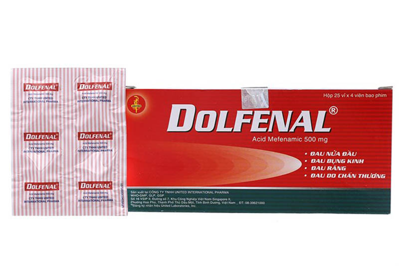 Thành phần chính của Dolfenal là Acid mefenamic 500mg
