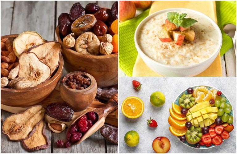 Bữa sáng với cháo yến mạch, trái cây tươi và các loại hạt tốt cho người bệnh