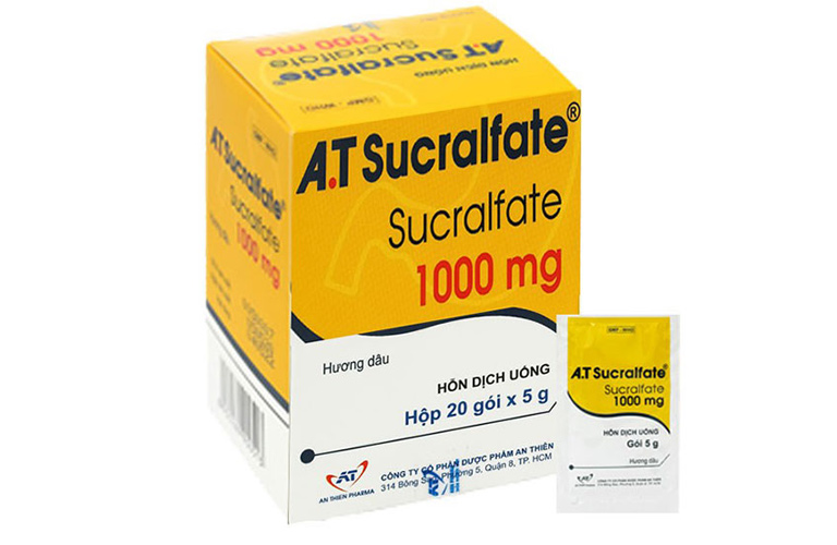 A.T Sucralfate 1000mg là thuốc chứa sucralfate bảo vệ niêm mạc dạ dày