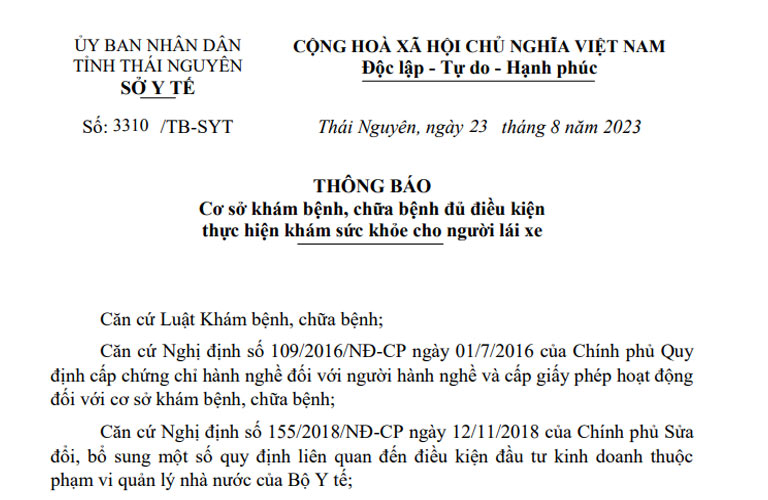 Công bố về trang thiết bị y tế