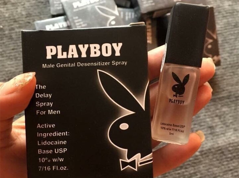 Chai xịt Playboy với thành phần chính Lidocain giúp kéo dài thời gian quan hệ